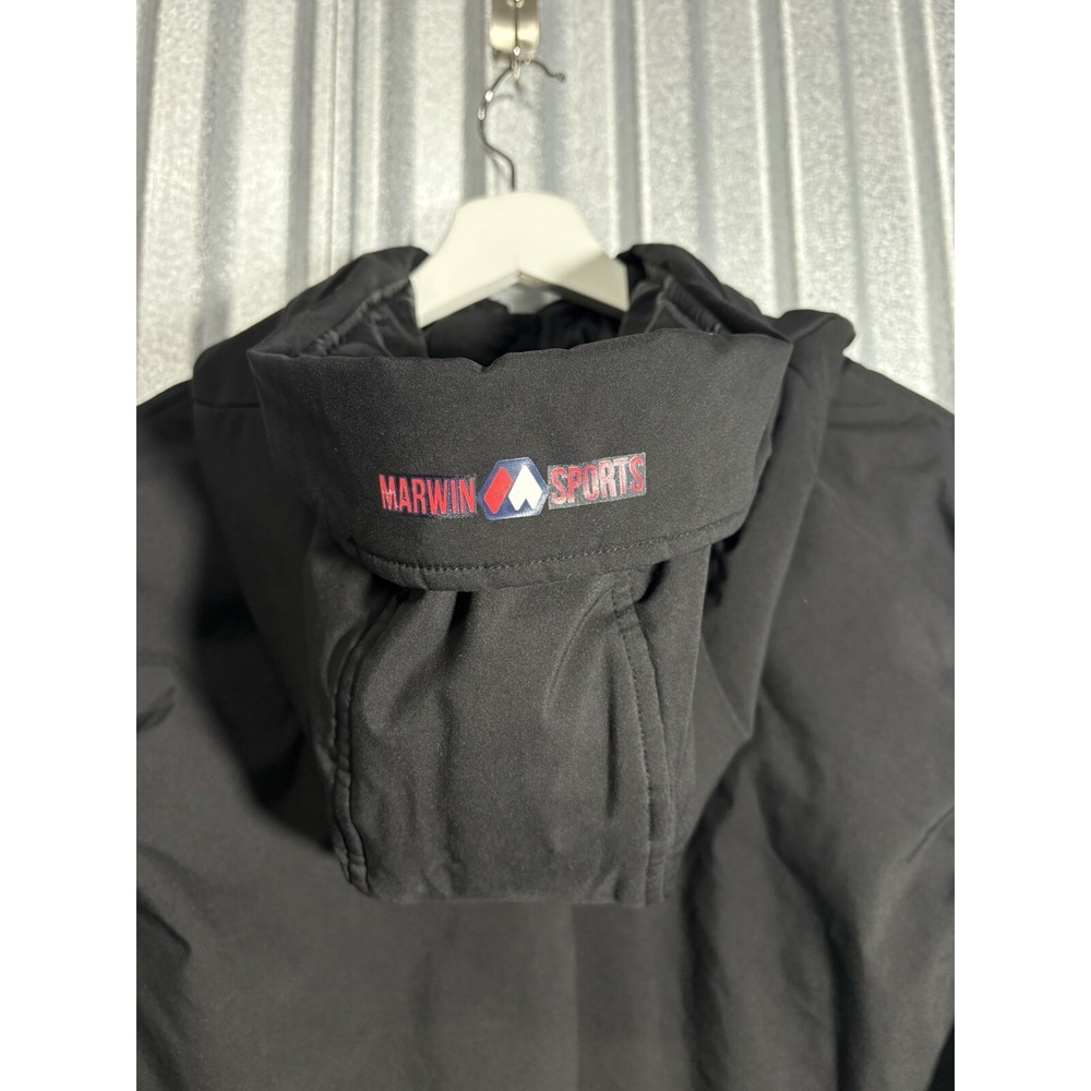 Marwin Sports Men Vest Large L Black Full Zip Hooded Sleeveless Gilet Pockets - Picture 9 of 11